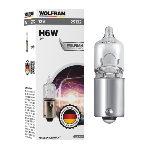Автолампа галогенная мины Wolfram 12v H6W 6W 25132