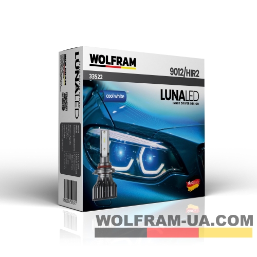 LED Автолампи Wolfram 12v HIR2 9012 22W Luna LED 2шт (33522)