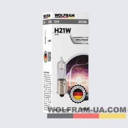 Автолампа галогенная мины Wolfram 12v H21W 21W 25136