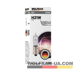 Автолампа галогенная мины Wolfram 12v H21W 21W 25136