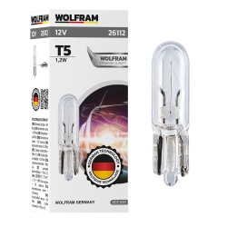 Автолампа накаливания Wolfram 12v T5 W1.2W 26112
