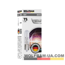 Автолампа накаливания Wolfram 12v T5 W1.2W 26112