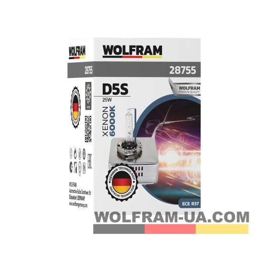 Автолампа ксеноновая Wolfram D5S 6000k 25W Ultra Violet 28755