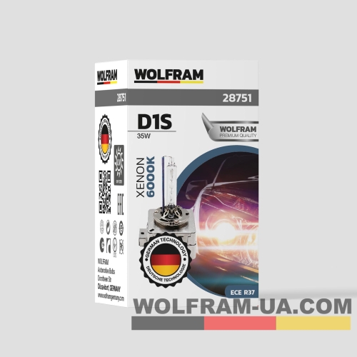 Автолампа ксенонова Wolfram D1S 6000k 35W Ultra Violet (28751)