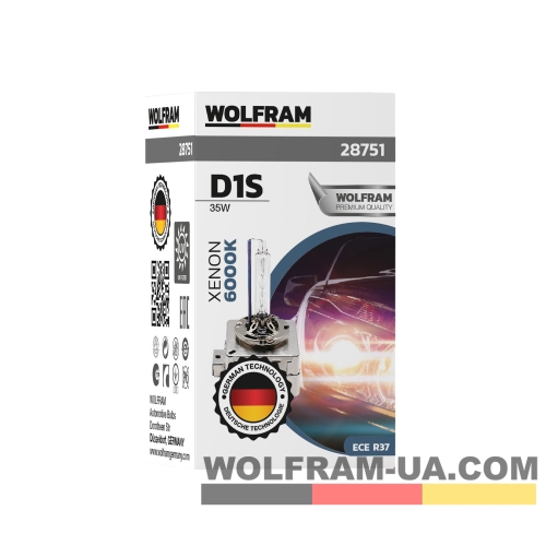 Автолампа ксенонова Wolfram D1S 6000k 35W Ultra Violet (28751)