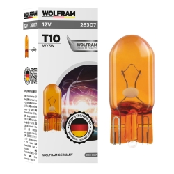 Автолампа накаливания Wolfram 12v T10 WY5W 26307 Yellow