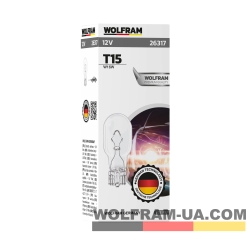 Автолампа накаливания Wolfram 12v T15 W16W 26317
