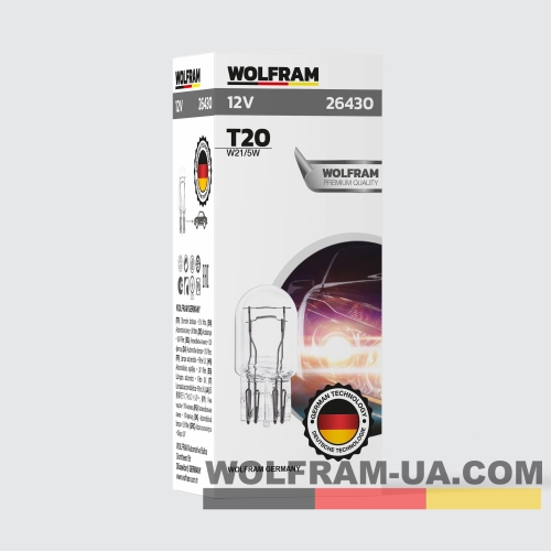 Автолампа розжарювання Wolfram 12v T20 W21/5W (26430)