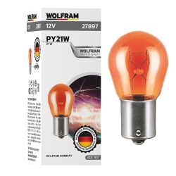 Автолампа розжарювання Wolfram 12v PY21W 21W Жовта (27897)