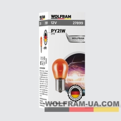 Автолампа розжарювання Wolfram 12v PY21W 21W Жовта (27899)