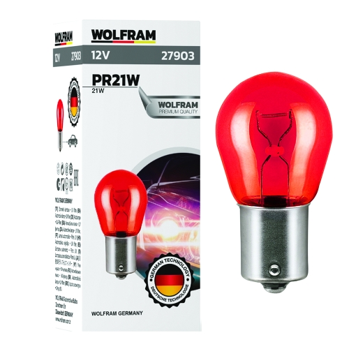 Автолампа накаливания Wolfram 12v PR21W 21W 27903 RED