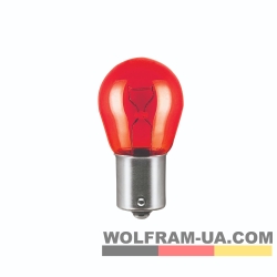 Автолампа розжарювання Wolfram 12v PR21W 21W Червона (27903)