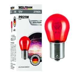Автолампа розжарювання Wolfram 12v PR21W 21W Червона (27905)