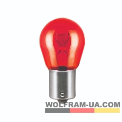 Автолампа розжарювання Wolfram 12v PR21W 21W Червона (27906)