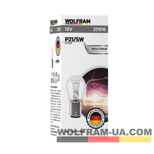 Автолампа накаливания Wolfram 12v P21/5 21/5W 27976