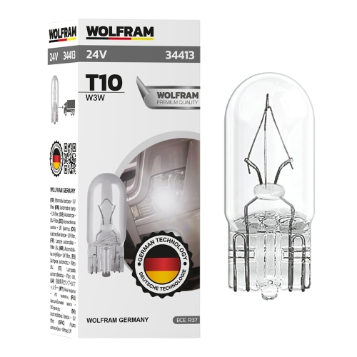 Автолампа накаливания Wolfram 24v T10 3W 34413