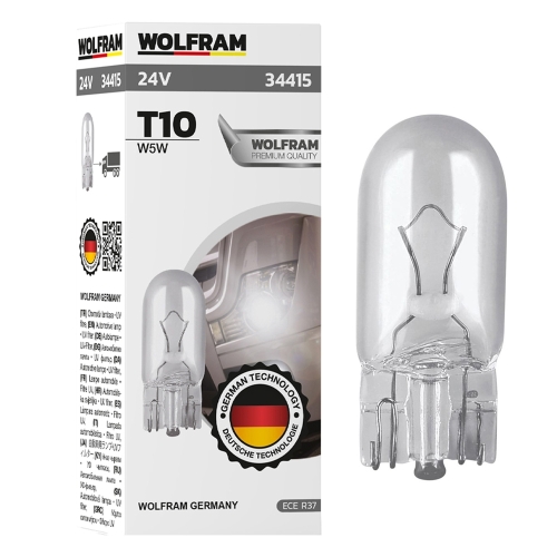 Автолампа накаливания Wolfram 24v T10 5W 34415