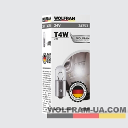 Автолампа галогенная Wolfram 24v T4 4W 34753