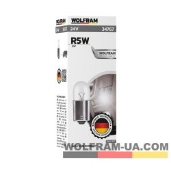 Автолампа розжарювання Wolfram 24v R5W 5W (34767)