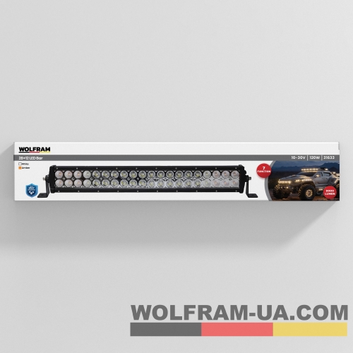 LED Балка + Дневные ходовые огни Белый+Желтый Свет Wolfram 72W 7-режимов 58см 31633
