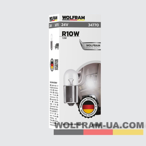 Автолампа накаливания Wolfram 24v R10W 10W 34770