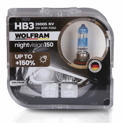 Автолампа галогенная Wolfram 12v HB3 60W Night Vision +150% 29005NV (2шт)
