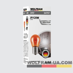 Автолампа розжарювання Wolfram 24v PY21W 21W Жовта (34797)
