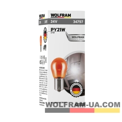 Автолампа розжарювання Wolfram 24v PY21W 21W Жовта (34797)
