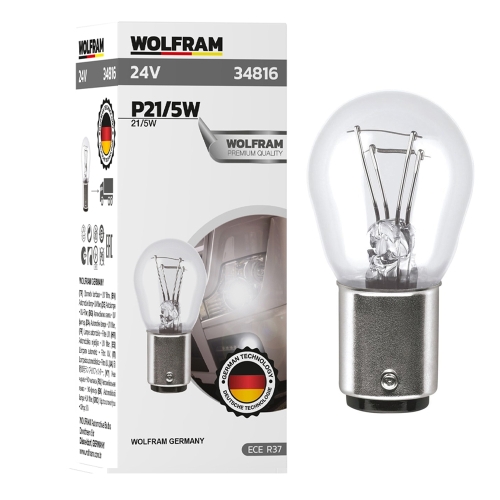 Автолампа накаливания Wolfram 24v P21/5 21/5W 34816