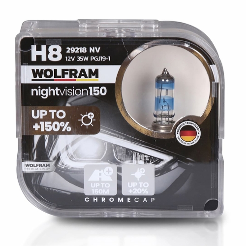 Автолампа галогенная Wolfram 12v H8 35W Night Vision +150% 29218NV (2шт)