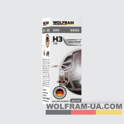 Автолампа галогенная Wolfram 24v H3 70W 34123