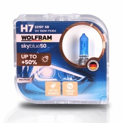 Автолампа галогенная Wolfram 12v H7 100W Sky Blue 22197SB (2шт)