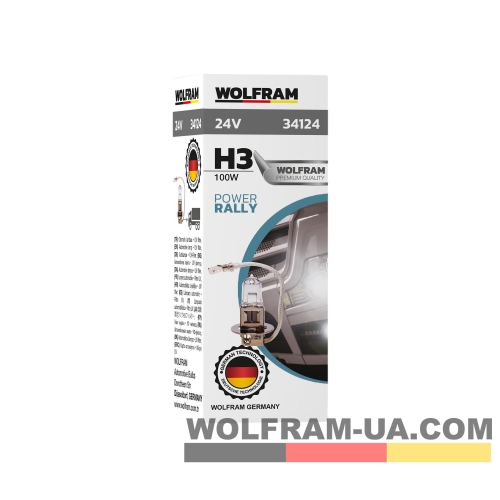 Автолампа галогенная Wolfram 24v H3 100W Power Rally 34124