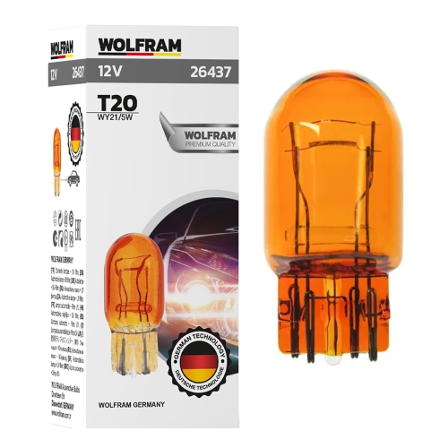 Автолампа накаливания Wolfram 12v T20 WY21/5W 26437