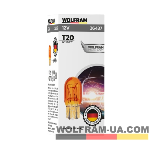 Автолампа накаливания Wolfram 12v T20 WY21/5W 26437