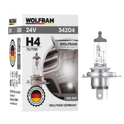 Автолампа галогенная Wolfram 24v H4 75/70W 34204