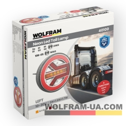 Ліхтар задній LED унівесальний Wolfram 12-30v E9 Certified Лівий (40100)