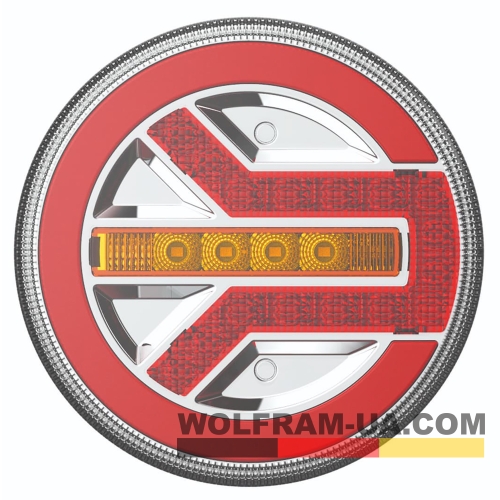 Фонарь задний LED универсальный Wolfram 12-30v E9 Certified Левый (40100)