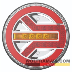 Ліхтар задній LED унівесальний Wolfram 12-30v E9 Certified Лівий (40100)