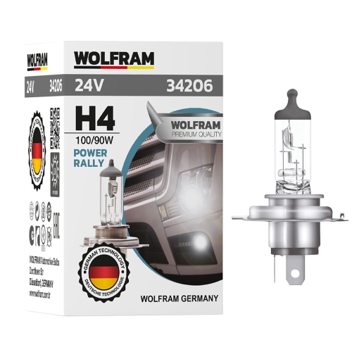 Автолампа галогенная Wolfram 24v H4 100/90W Power Rally 34206