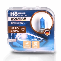 Автолампа галогенная Wolfram 12v H8 35W Sky Blue 29218SB (2шт)