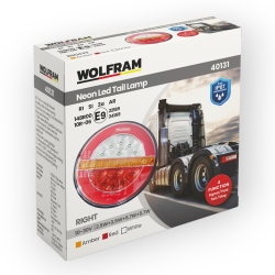 Ліхтар задній LED унівесальний Wolfram 12-30v E9 Certified Правий (40131)