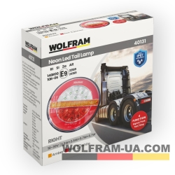 Ліхтар задній LED унівесальний Wolfram 12-30v E9 Certified Правий (40131)