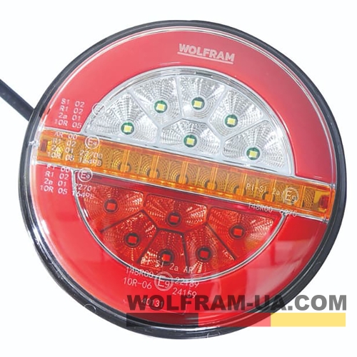 Фонарь задний LED универсальный Wolfram 12-30v E9 Certified Правый (40131)