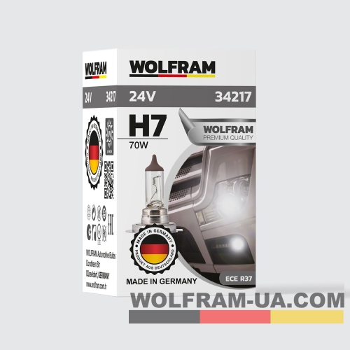 Автолампа галогенная Wolfram 24v H7 70W 34217