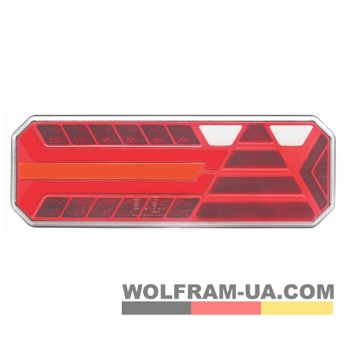 Фонарь задний LED универсальный Wolfram 12-30v E9 Certified Левый (40204)