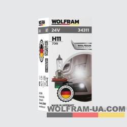 Автолампа галогенная Wolfram 24v H11 70W 34311