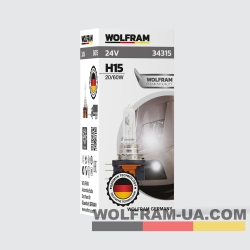 Автолампа галогенная Wolfram 24v H15 60/20W 34315