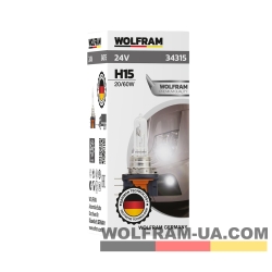 Автолампа галогенная Wolfram 24v H15 60/20W 34315