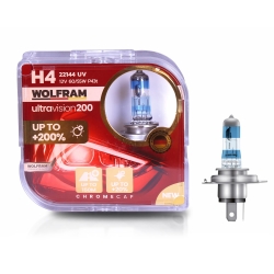 Автолампа галогенная Wolfram 12v H4 60/55W Ultra Vision +200% 22144UV (2шт)